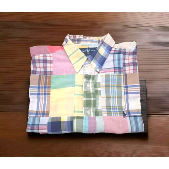 Ralph Lauren Other - Ralph Lauren Mens Button Down Long Sleeve VTG Blake Patchwork Shirt Size XL